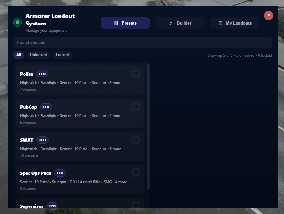 Armory / Loadouts